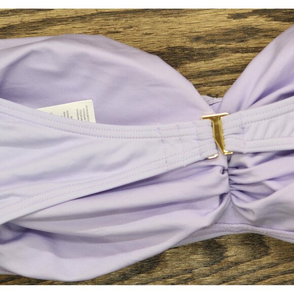 NWT Kate Spade New York Womens Bandeau Bikini Swim Top Frosted Violet Purple M - Picture 6 of 7